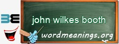 WordMeaning blackboard for john wilkes booth